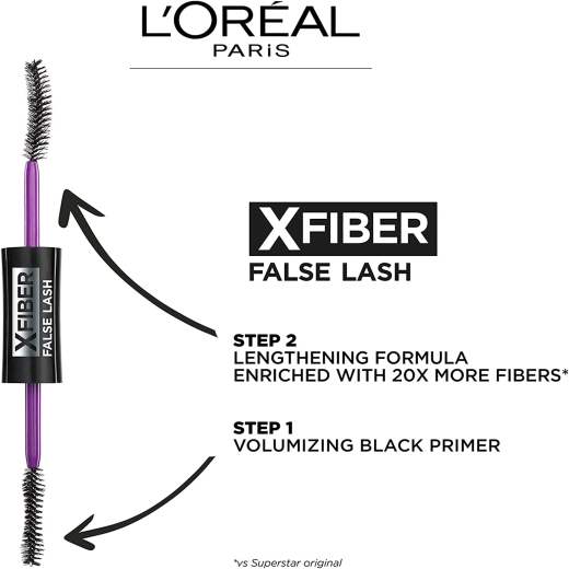 ماسكرا فولس لاش اكس فايبر اسود- من لوريال
