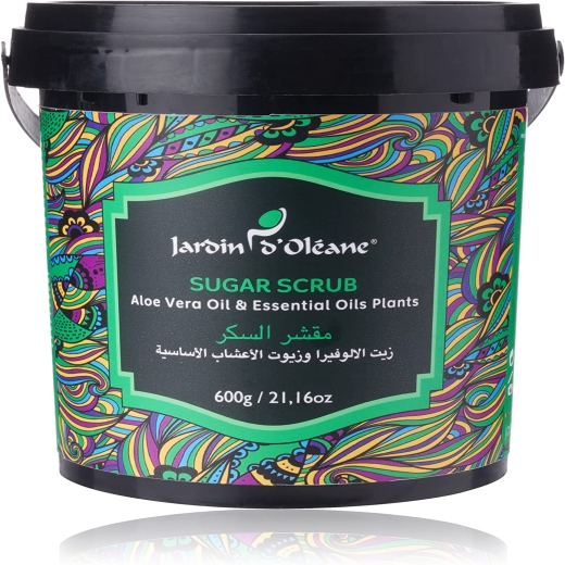 مقشر السكر بزيت الألوفيرا وزيوت الأعشاب الأساسية- من جاردن اوليان