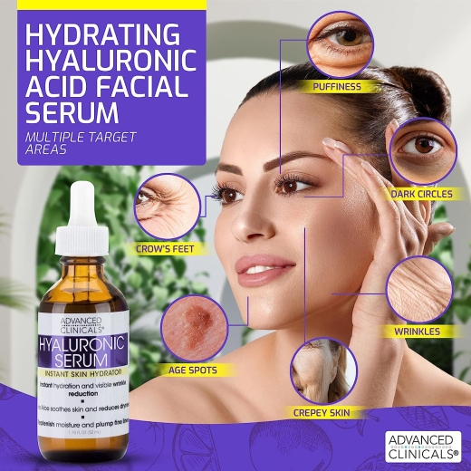 سيروم  الهيالورونيك، مرطب فوري للبشرة- من ادفانسد كلينيكالز