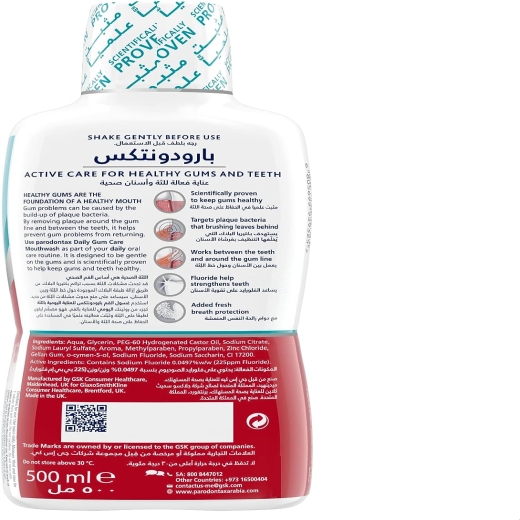 غسول الفم للعناية اليومية باللثة بالنعناع المنعش كبير - من بردونتكس