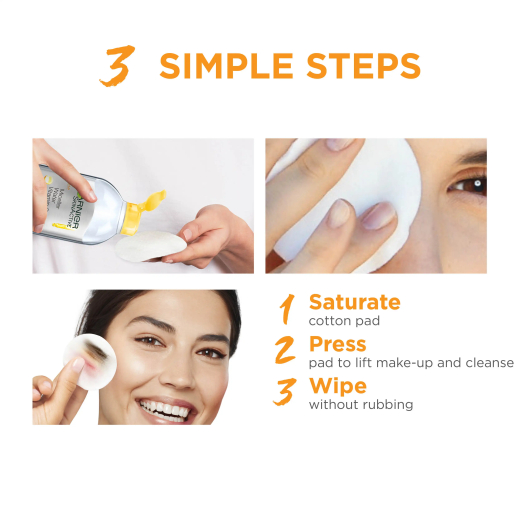 مزيل المكياج ماء ميسلار سكين اكتيف  بفيتامين سي حجم صغير - من غارنييه