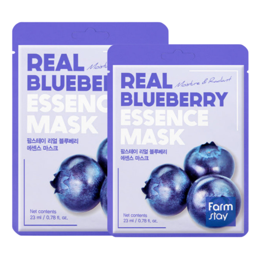 قناع ورقي للوجه بمستخلص التوت الأزرق 1+1 مجانا ً- من فارم ستاي