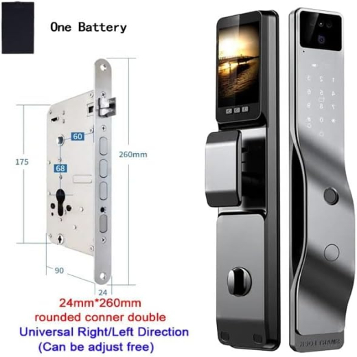 قفل باب منزلي مضاد للسرقة وبصمة الإصبع مع كلمة مرور للكاميرا ، واي في تطبيق ذكي للهاتف