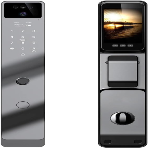 قفل باب منزلي مضاد للسرقة وبصمة الإصبع مع كلمة مرور للكاميرا ، واي في تطبيق ذكي للهاتف