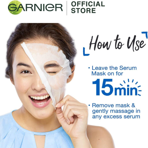 قناع  ورقي للوجه هيدرا بومب  الرمان نضاره وانتعاش - من غارنييه