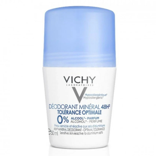 مزيل عرق المعدني رول أون 48 ساعة - خالي من أملاح الألومنيوم، للبشرة الحساسة السمواي- من فيشي
