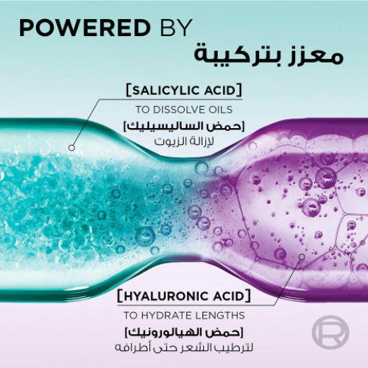 شامبو هيالورون بيور منقى للشعر الدهنى كبير 600 مل - من لوريال